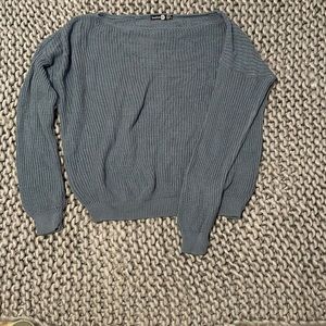 Long sleeve plus-size light weight waffle knot sweater